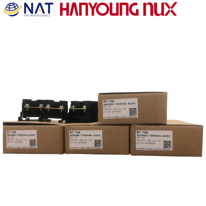 Cầu đấu dây điện lắp ghép Hanyoung Nux BT-15A