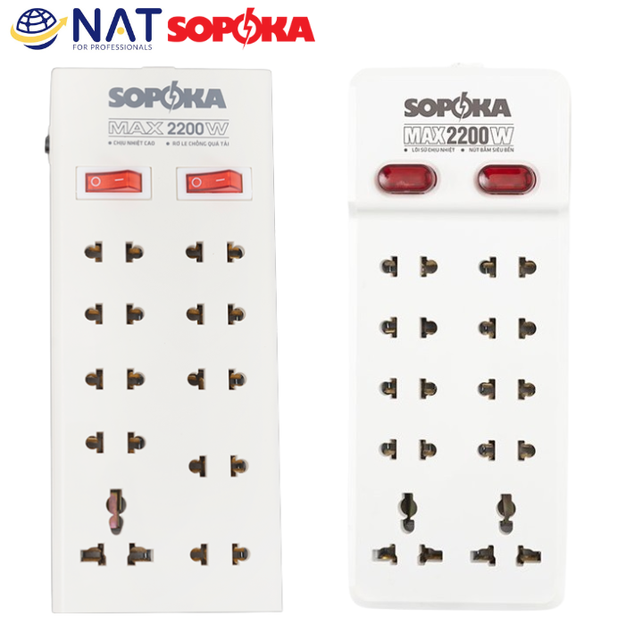 Ổ cắm điện 10 cửa chịu nhiệt SOPOKA 10Y-0