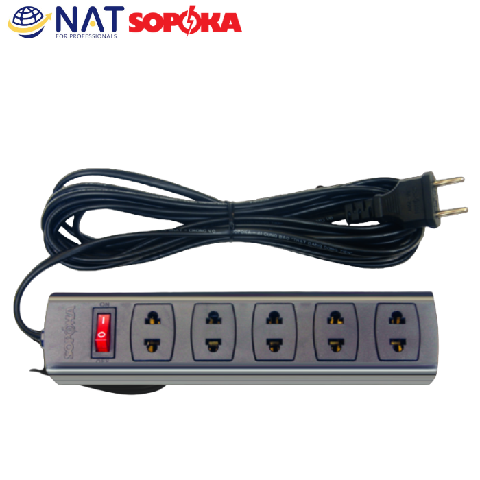 Ổ cắm kéo dài 5 cổng 1200w Sopoka 5S3 2.5m